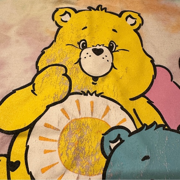 Care Bears Vintage Multicolor Tie Dye Cotton Size Large Graphic T-Shirt - Picture 8 of 16